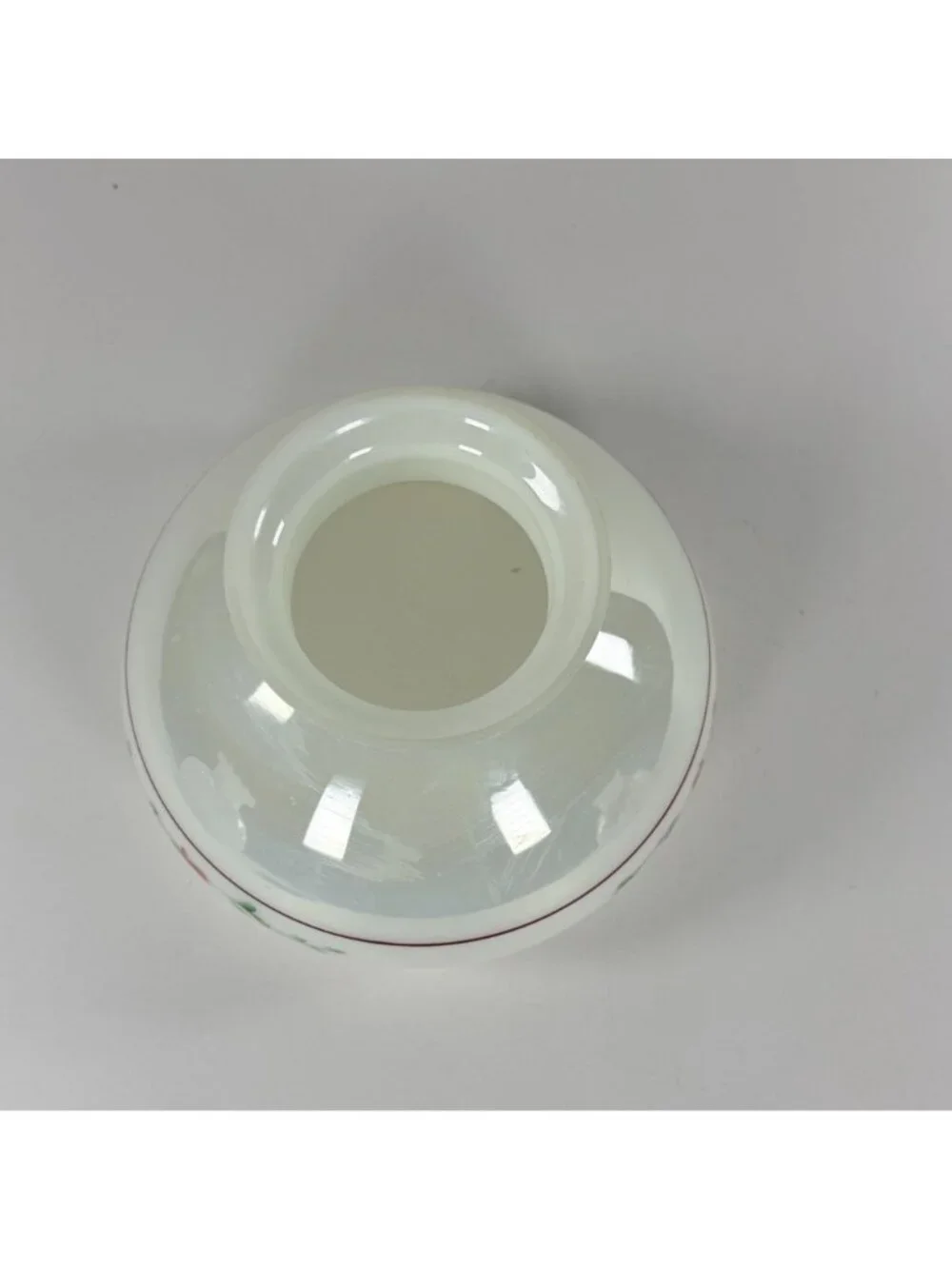 Vintage White Glass Lamp Shade W Hand Painted Roses 4-In Fitter Floral Accent 6.